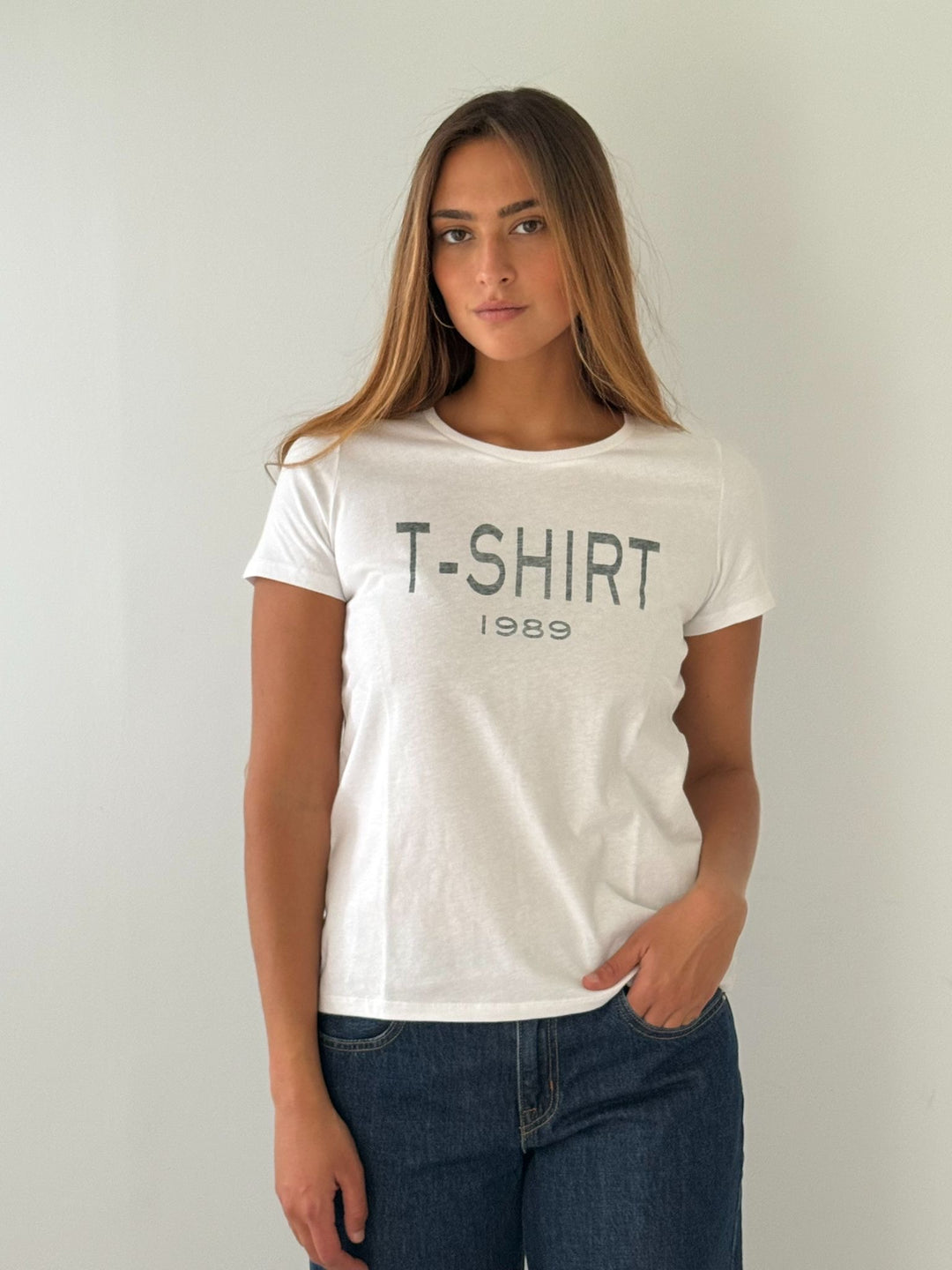 Round neck short slv BLACK