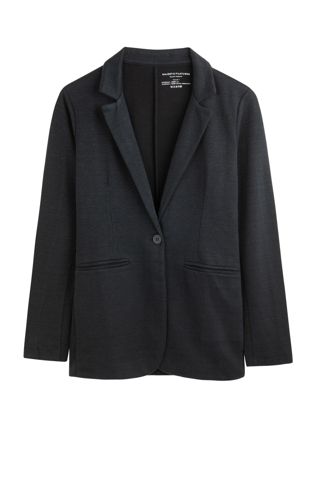 Jacket piped pockets BLACK