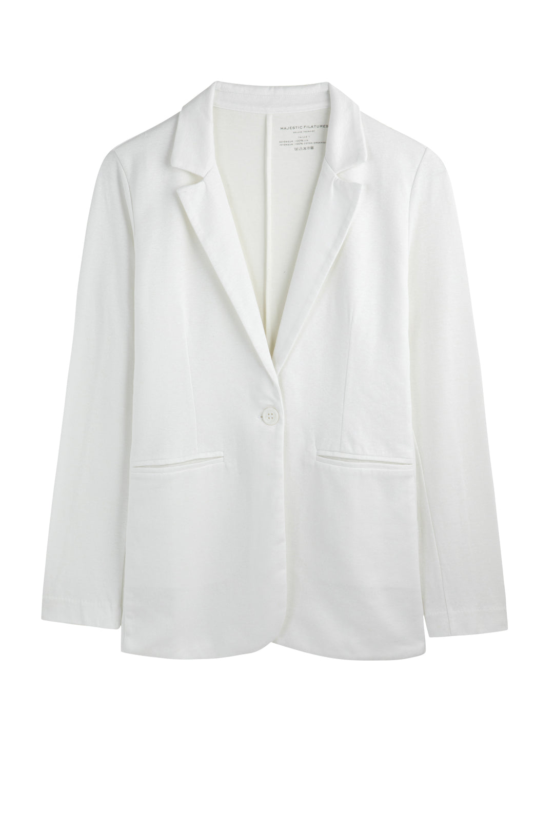 Jacket piped pockets WHITE
