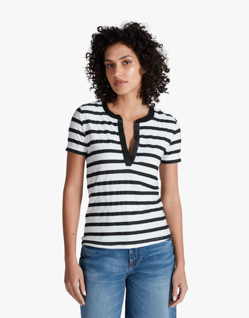 classic henley WHITE STRIPES