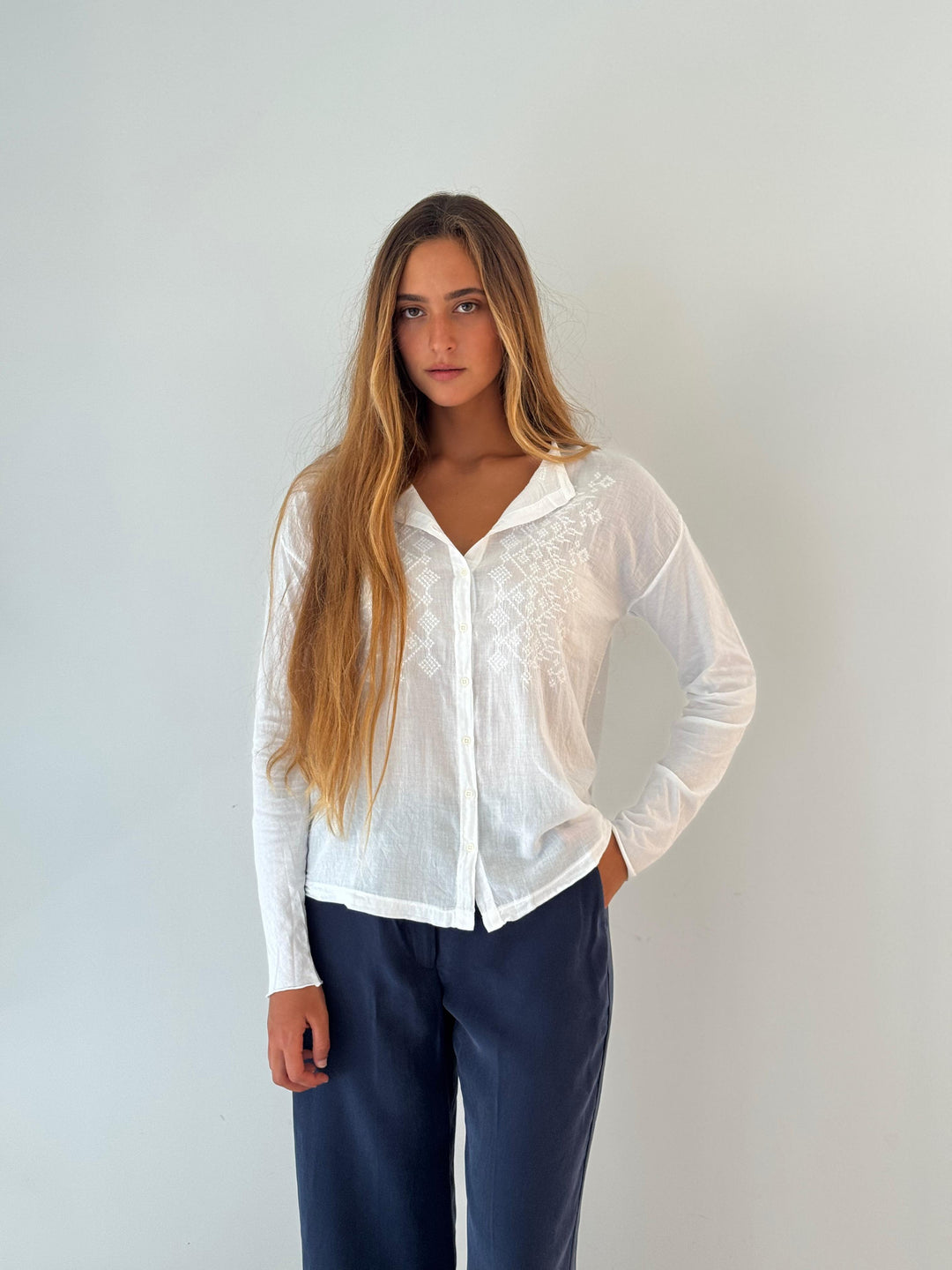 Taora knitted shirt WHITE