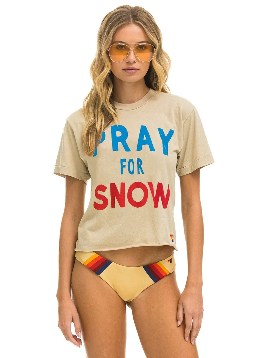 PRAY FOR SNOW BF TEE SAND