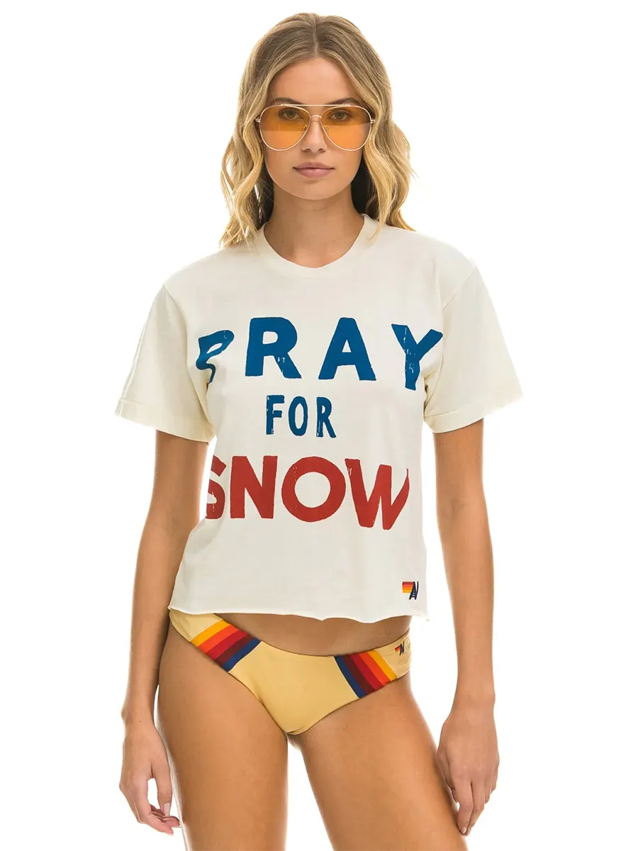 PRAY FOR SNOW BF TEE VINTAGE WHITE
