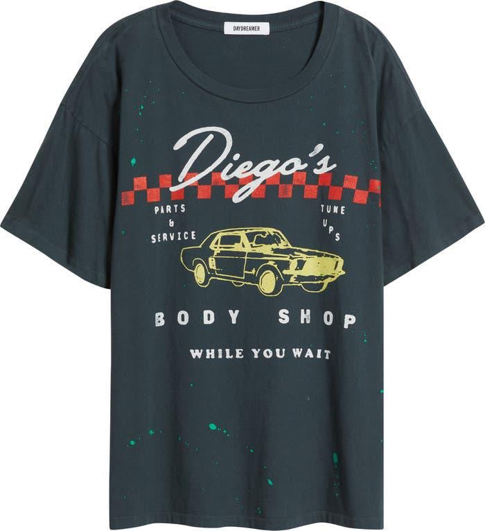 Diego's body shop merch tee VINTAGE BLACK