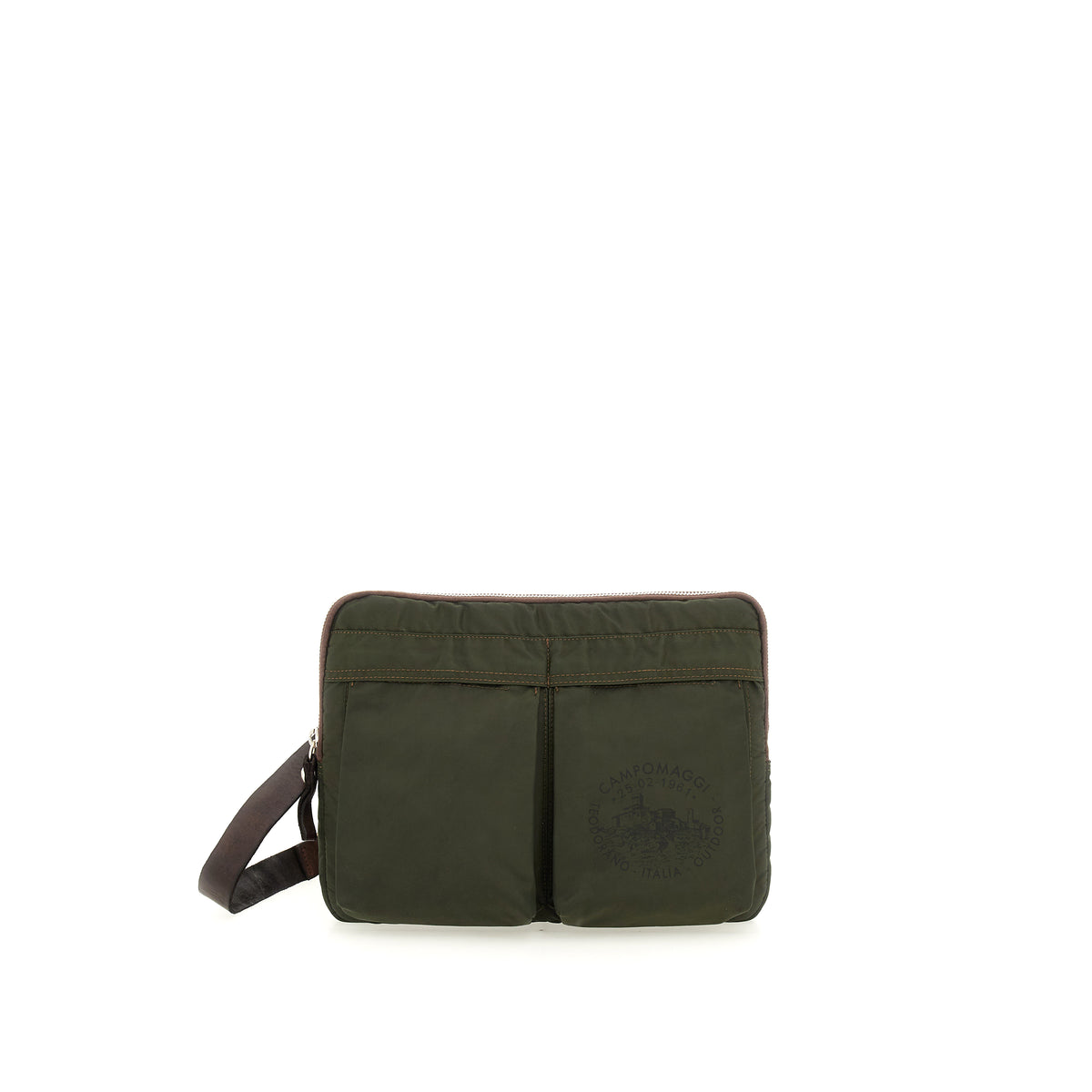 sanford briefcases nylon camo+cow MILITARY+BROWN