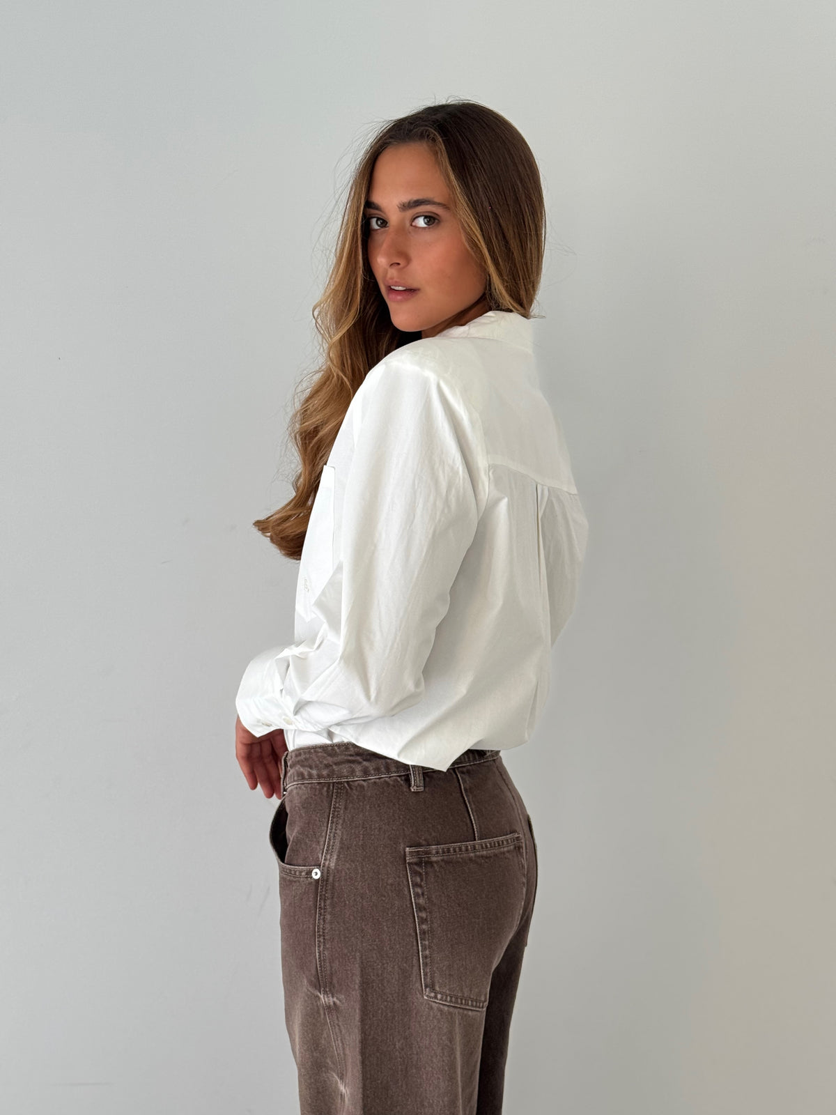 Oversized button up shirt WHITE