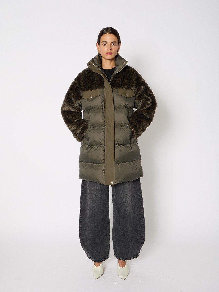 Parka trench w fur KHAKI