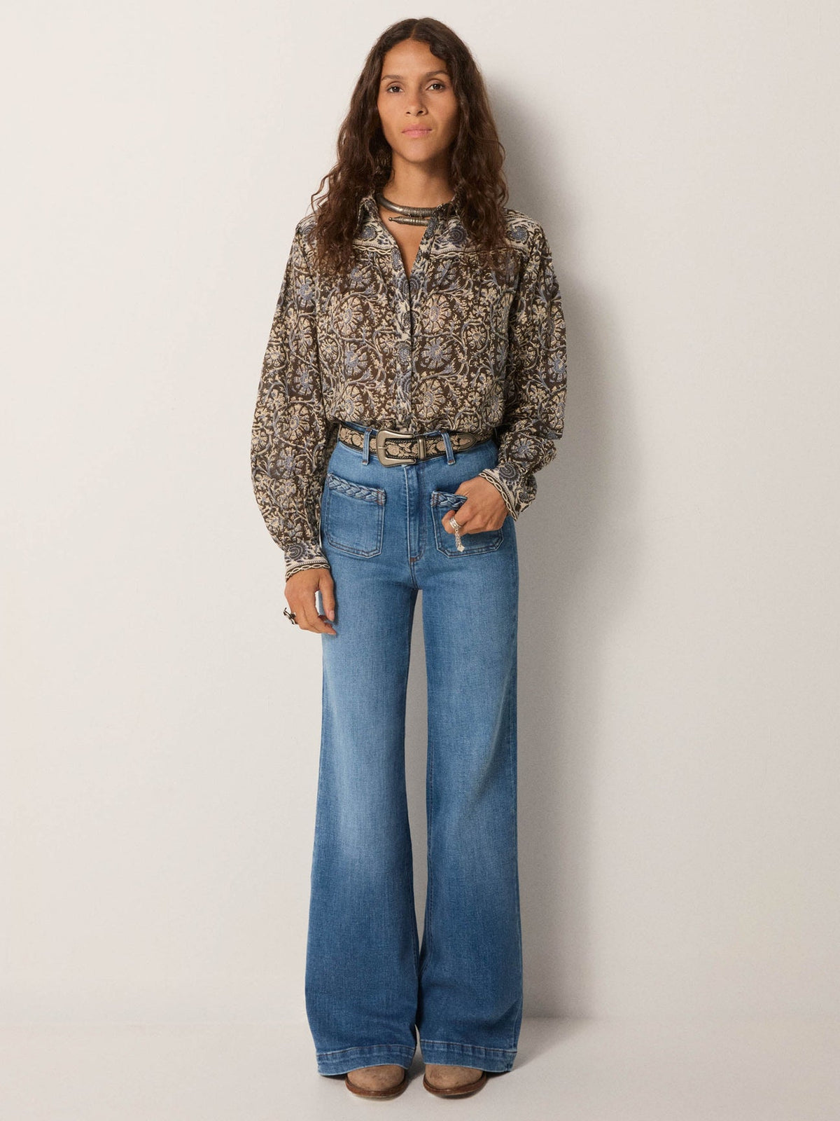 Blouse madurai amrit BLUE ORCHID