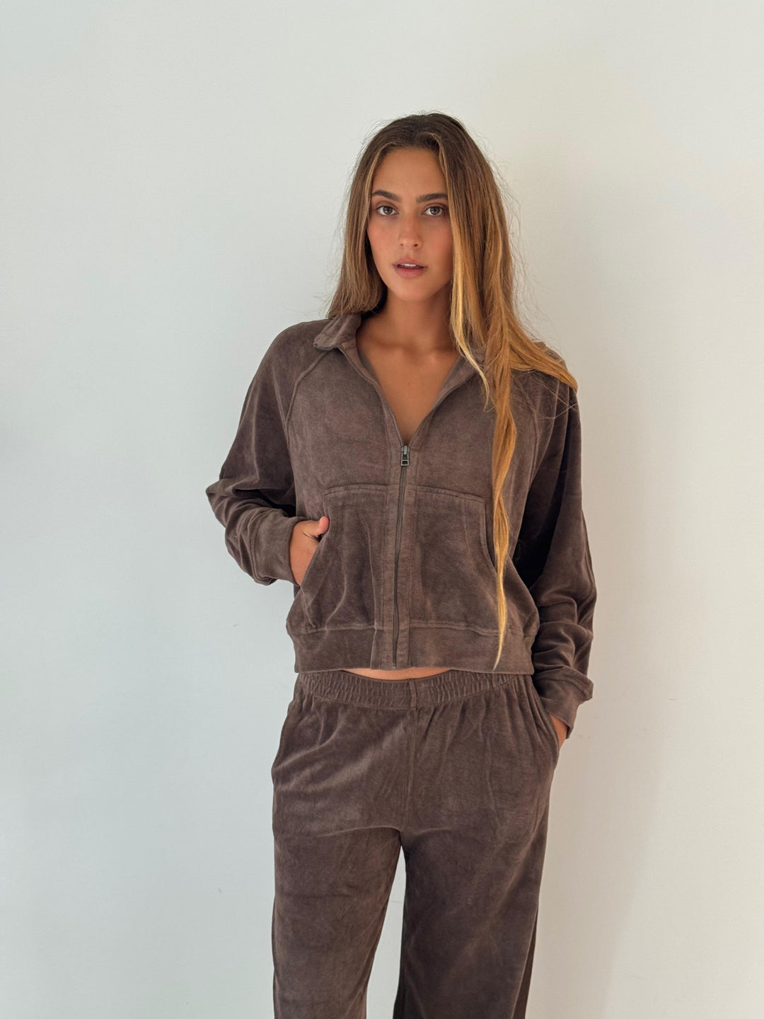 Claire zip hoodie CHOCOLAT