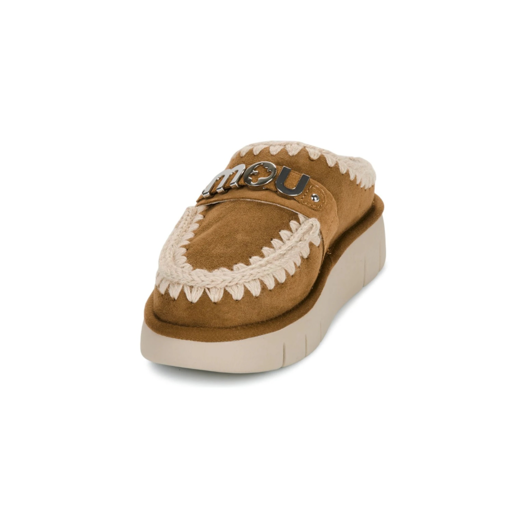 Bounce clog metal logo COGNAC
