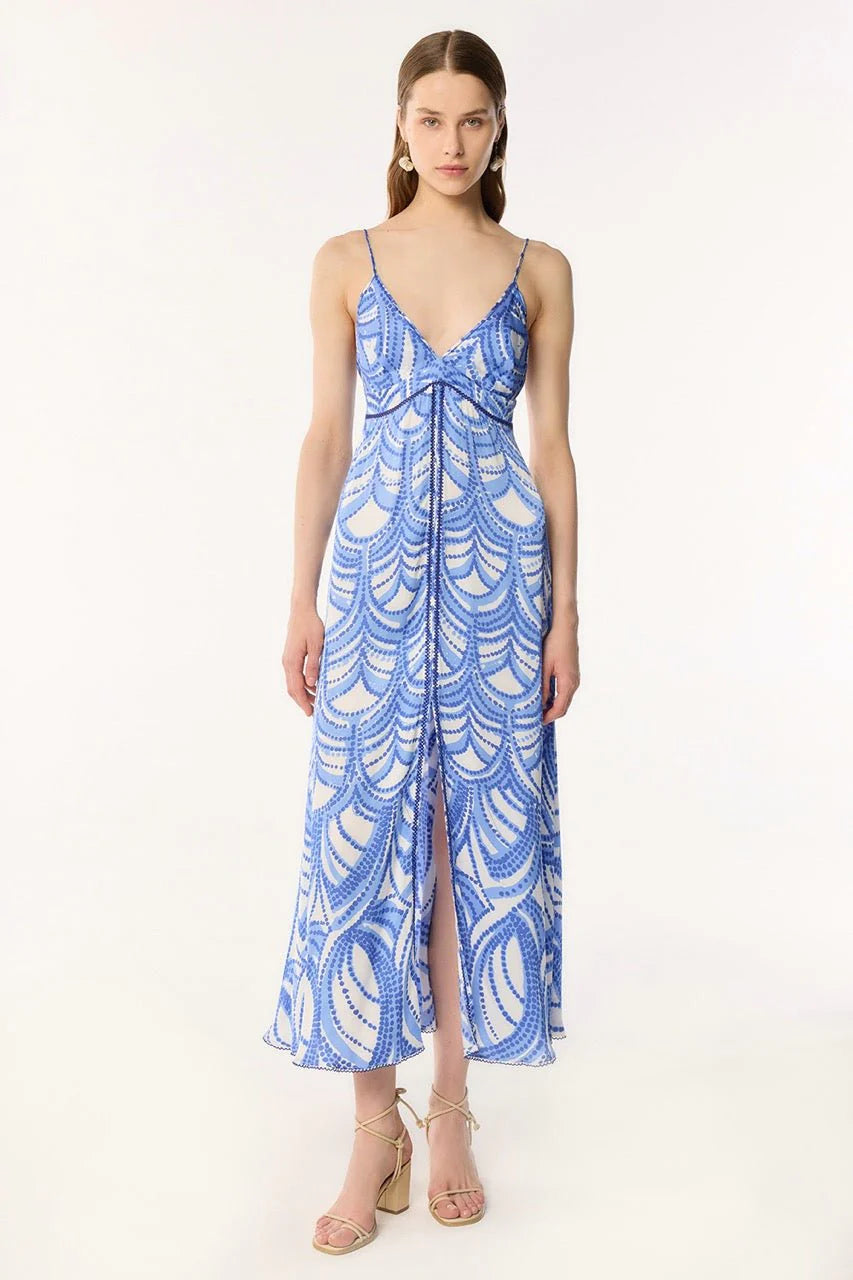 Long dress Denise BLUE HIMBA
