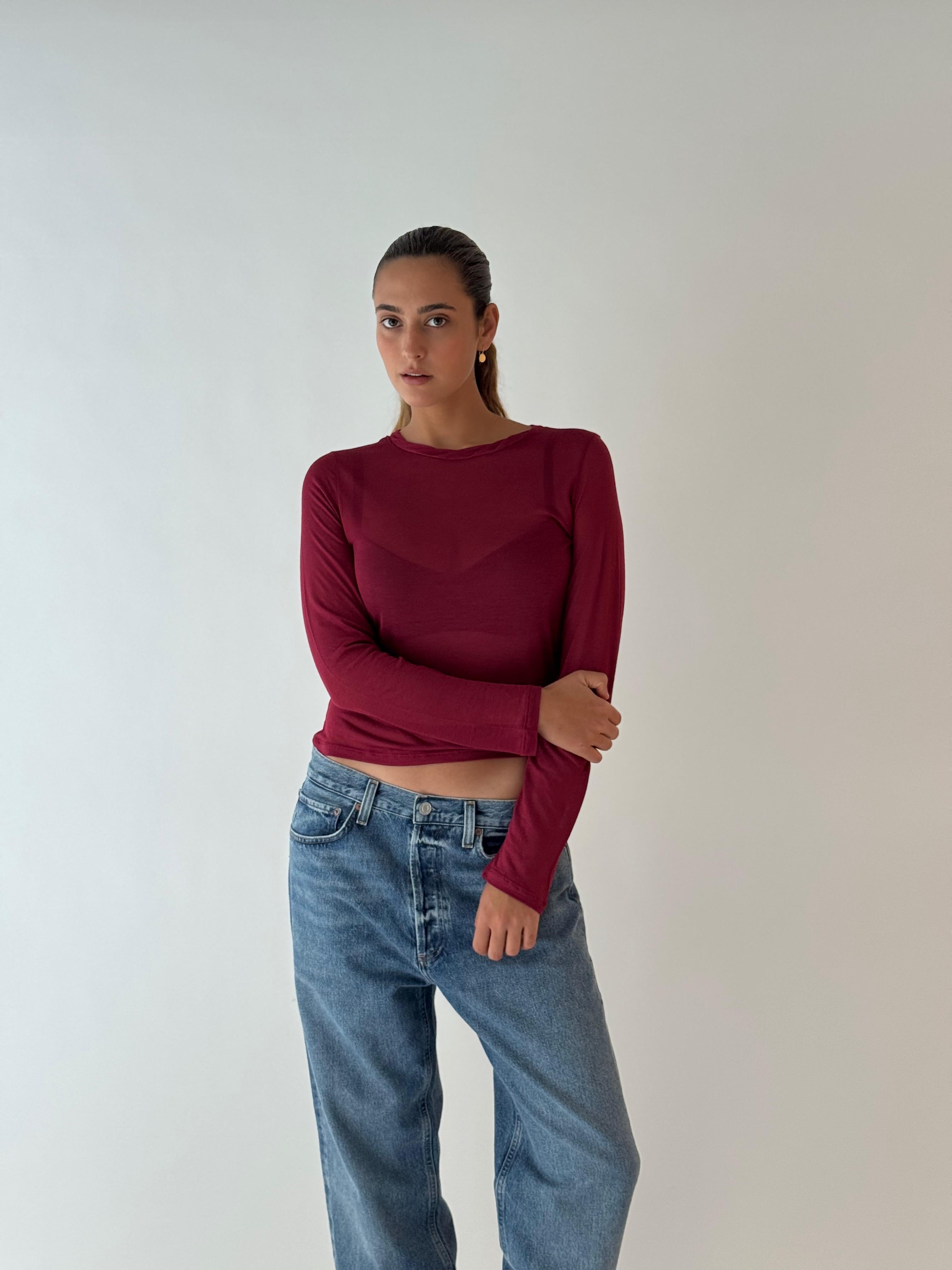 round neck shirt GRENAT