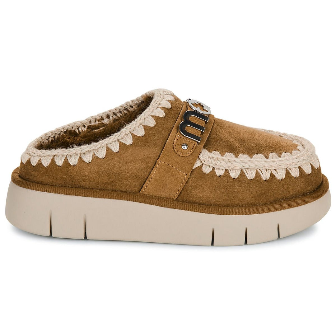 Bounce clog metal logo COGNAC