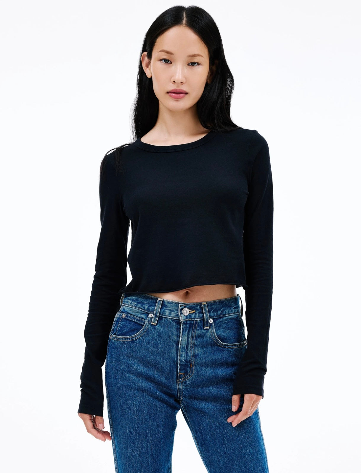 Baby LS crop tee RAVEN