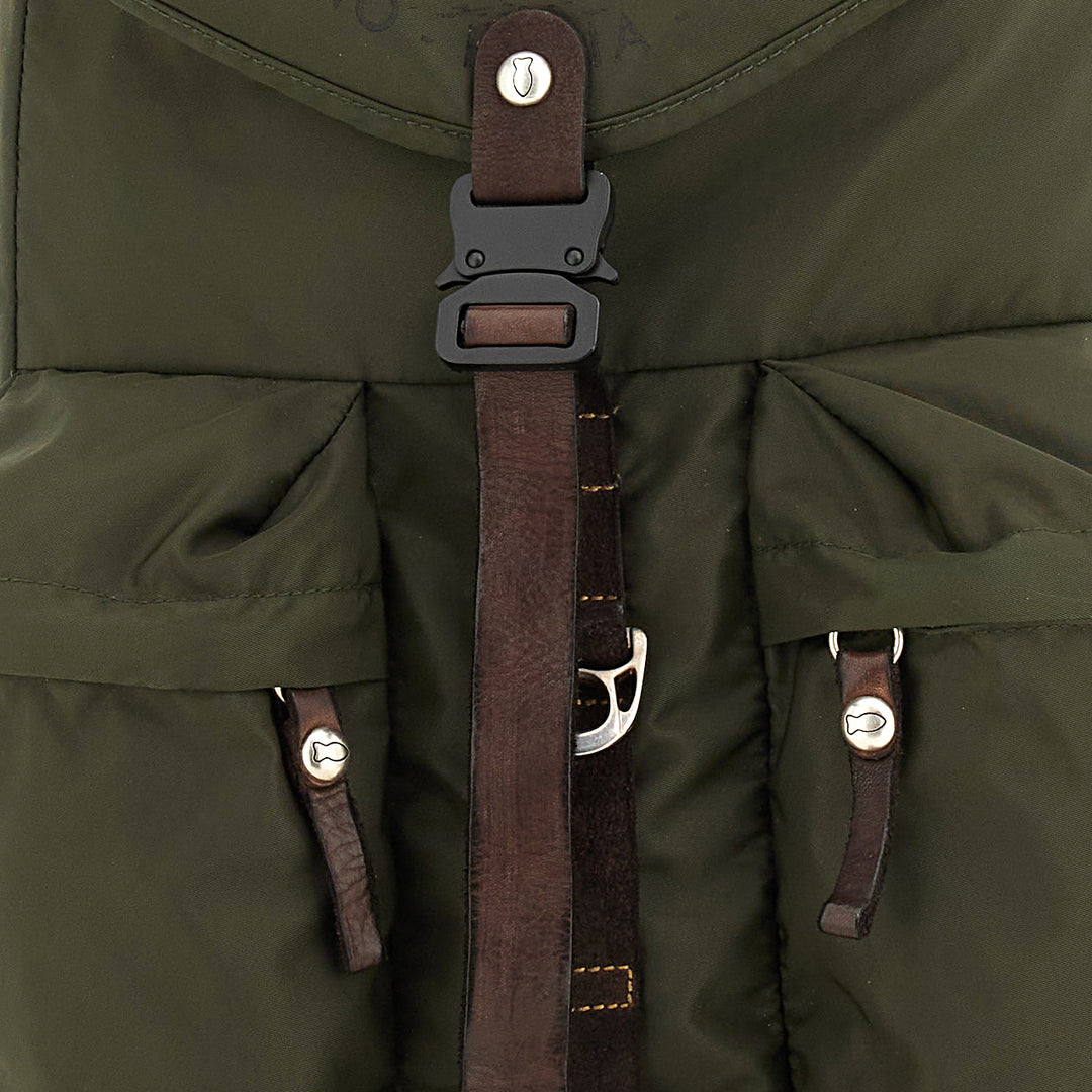 bianco backpack nylon+cow+print MILITARY+BROWN
