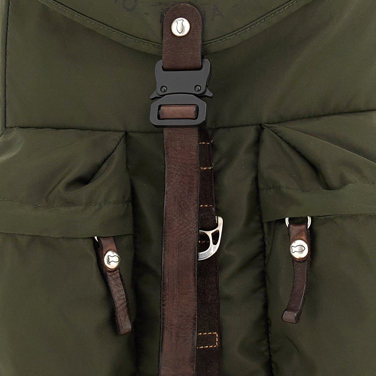 bianco backpack nylon+cow+print MILITARY+BROWN