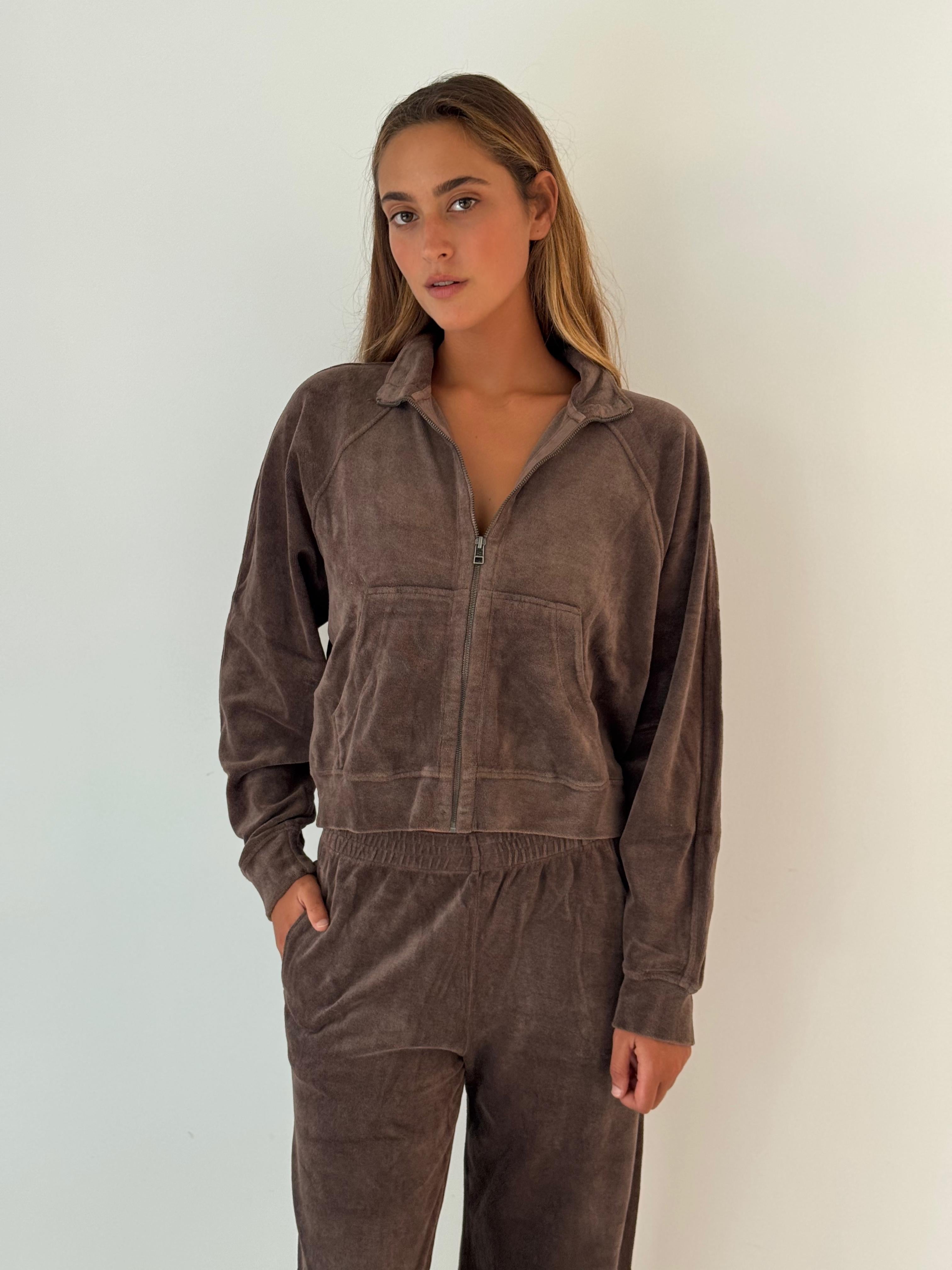 Claire zip hoodie CHOCOLAT