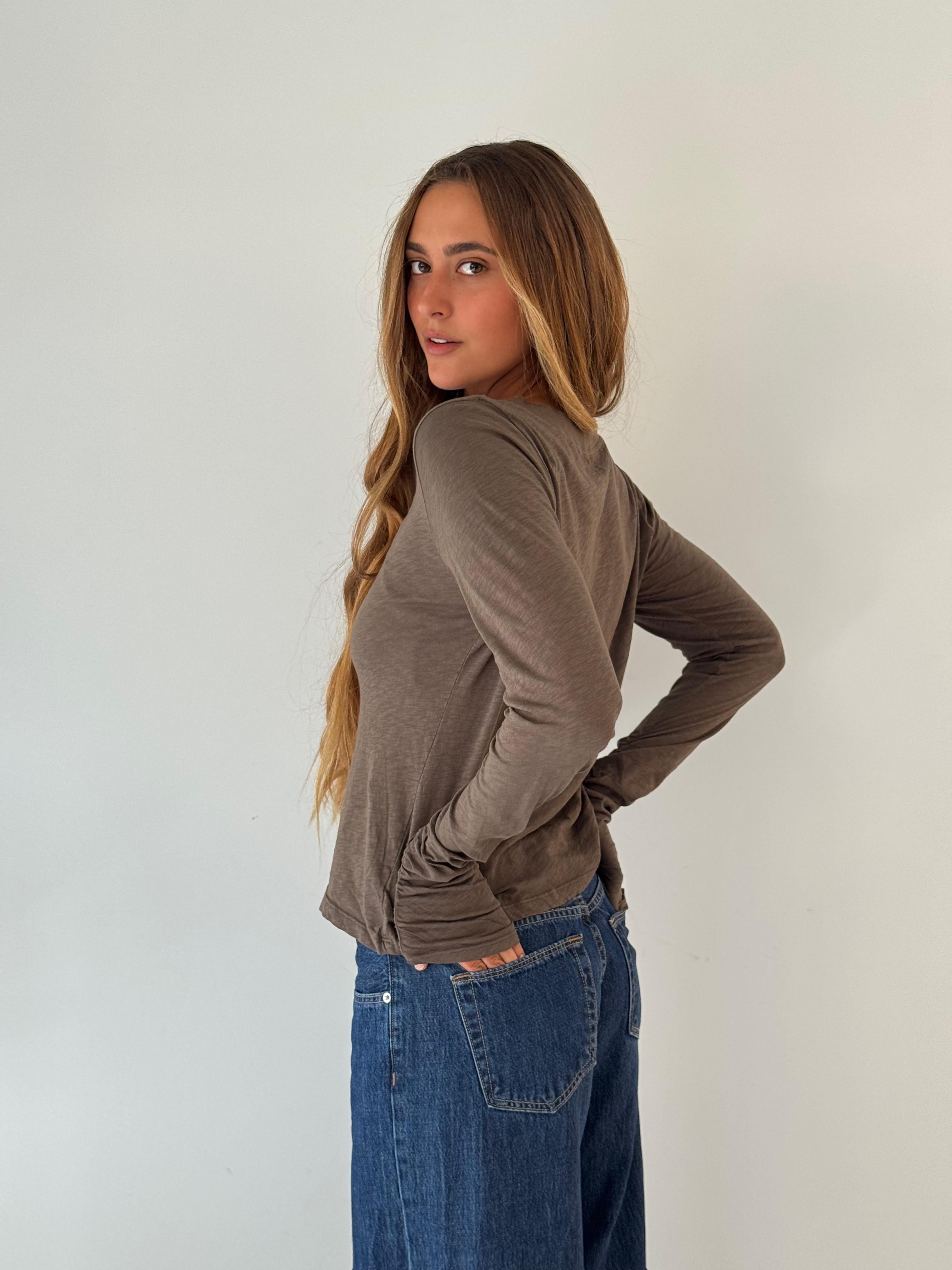 Priya long sleeve round neck CLOVE