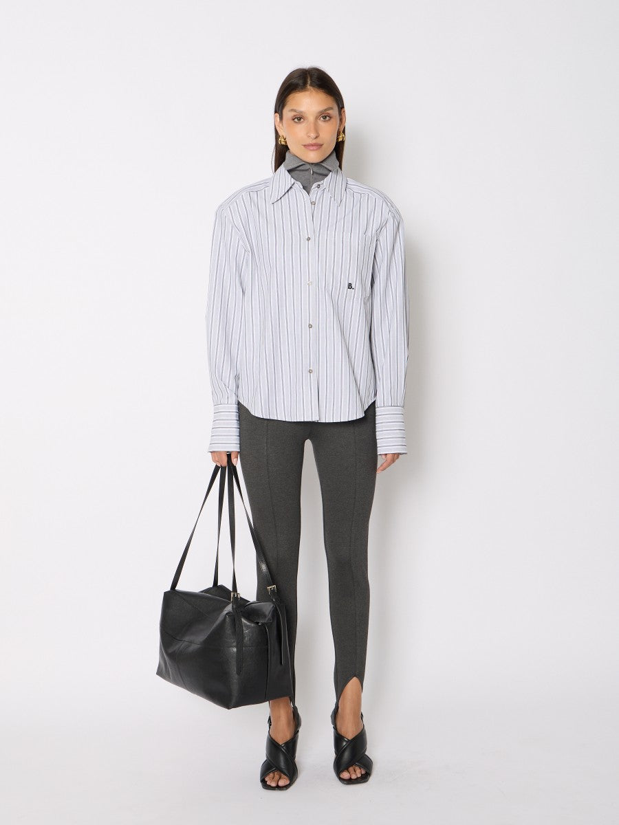 Oversized button up shirt GREY STRIPES