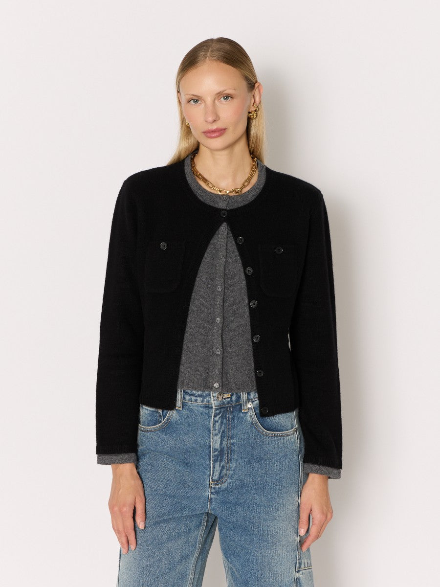 Double layer cardigan BLACK