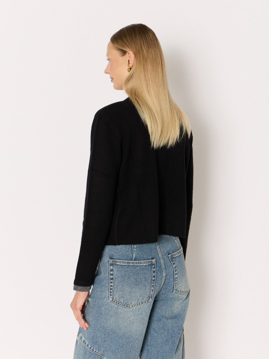 Double layer cardigan BLACK