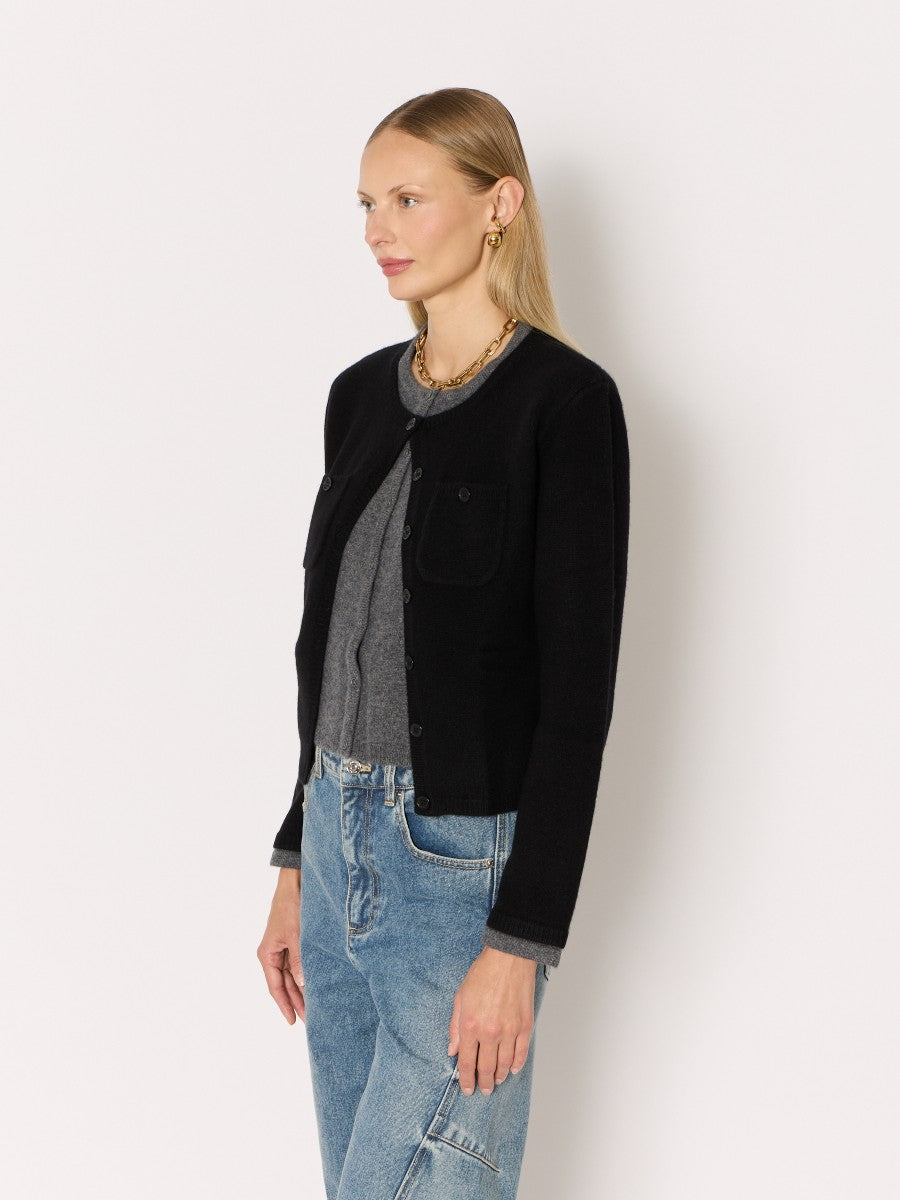Double layer cardigan BLACK