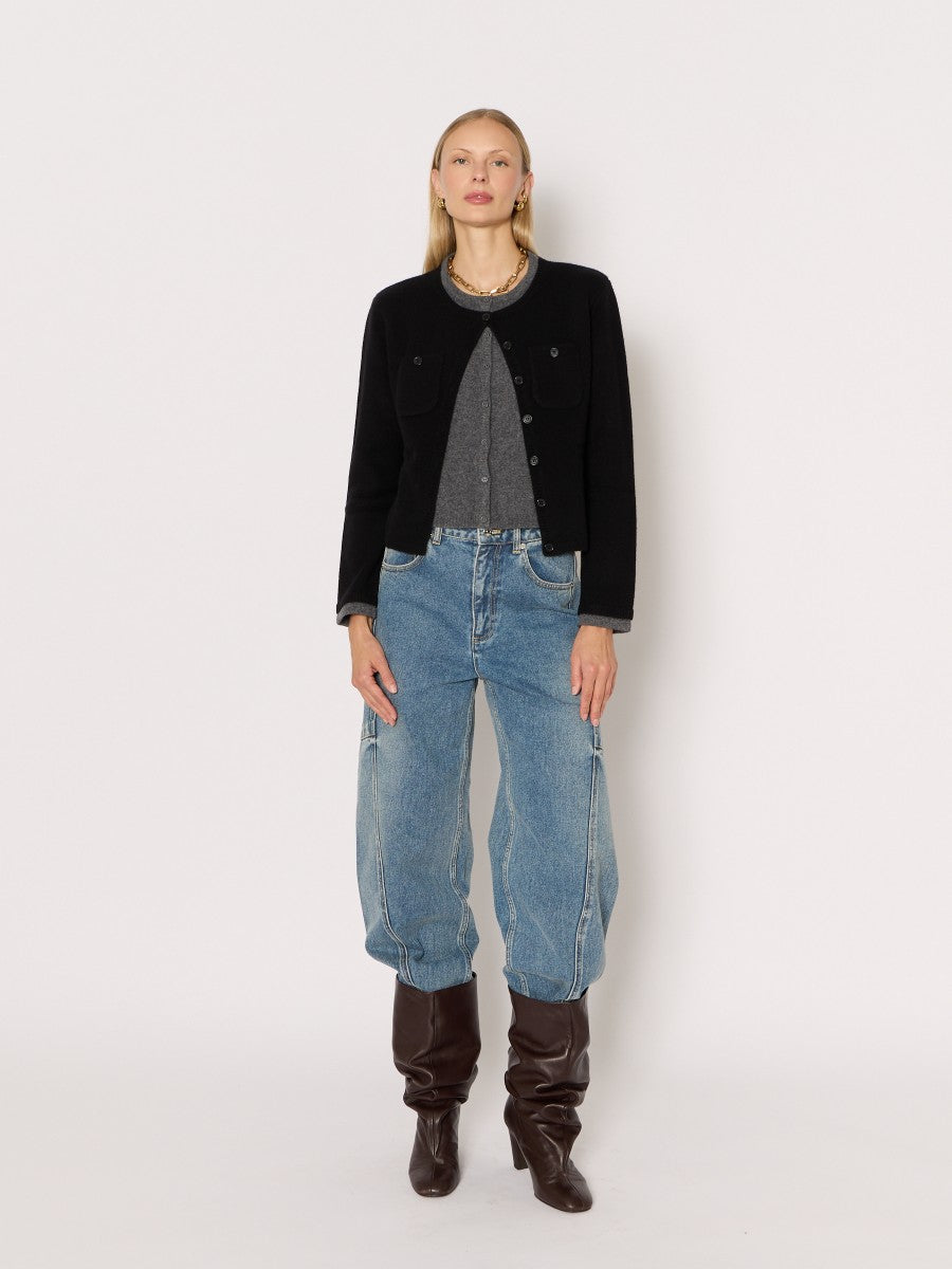 Double layer cardigan BLACK