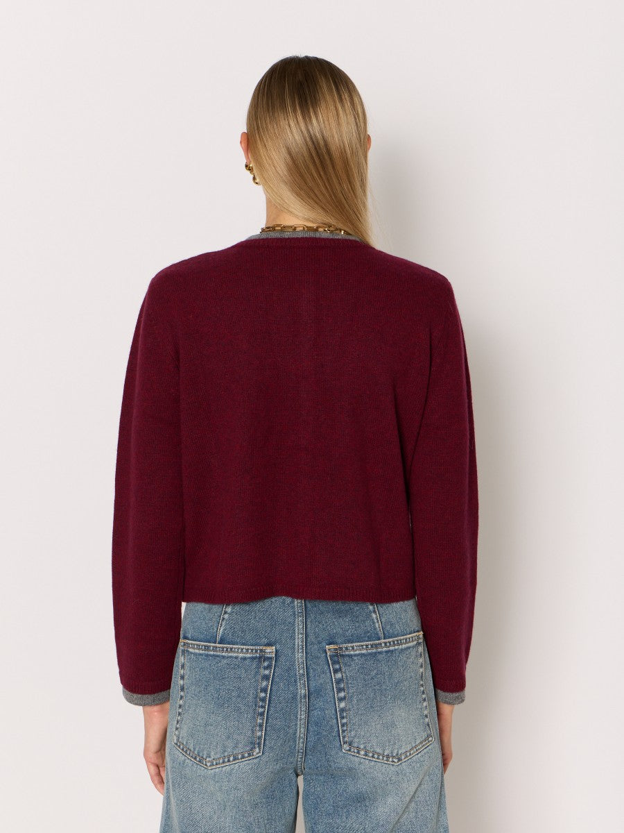 Double layer cardigan BURGUNDY