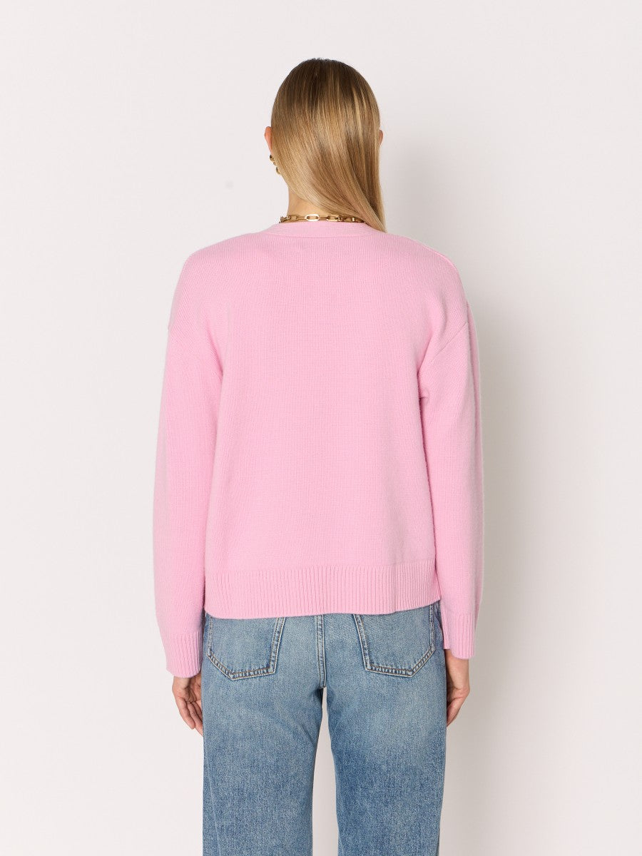 V neck cardigan PINK