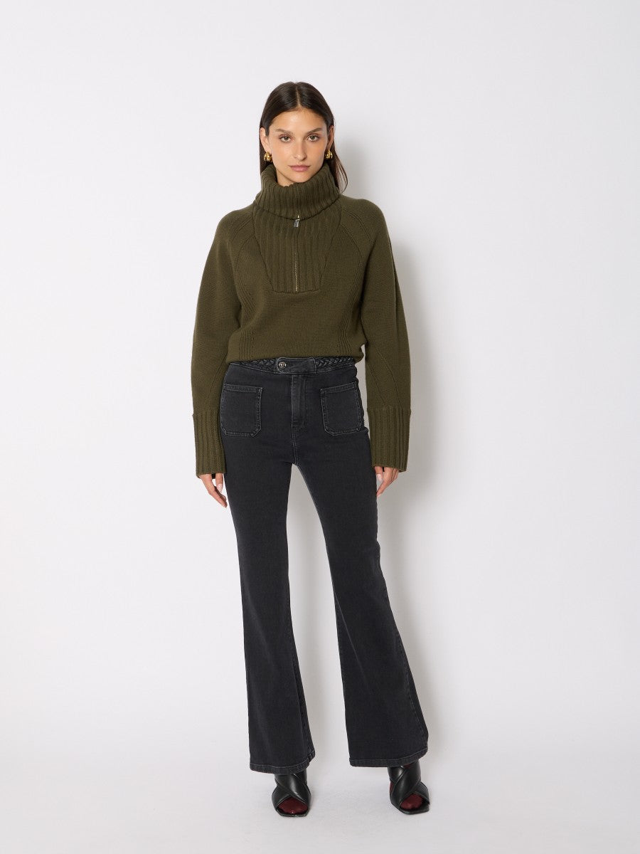 Flared jeans WASHED BLACK