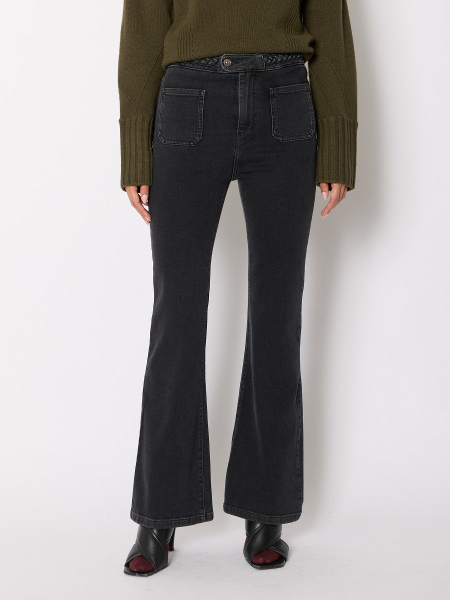 Flared jeans WASHED BLACK