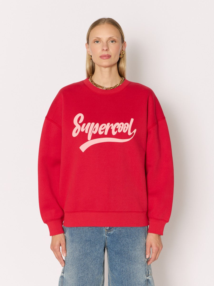 Supercool oversized sweatshirt CHERRY