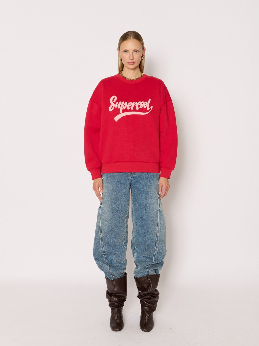 Supercool oversized sweatshirt CHERRY