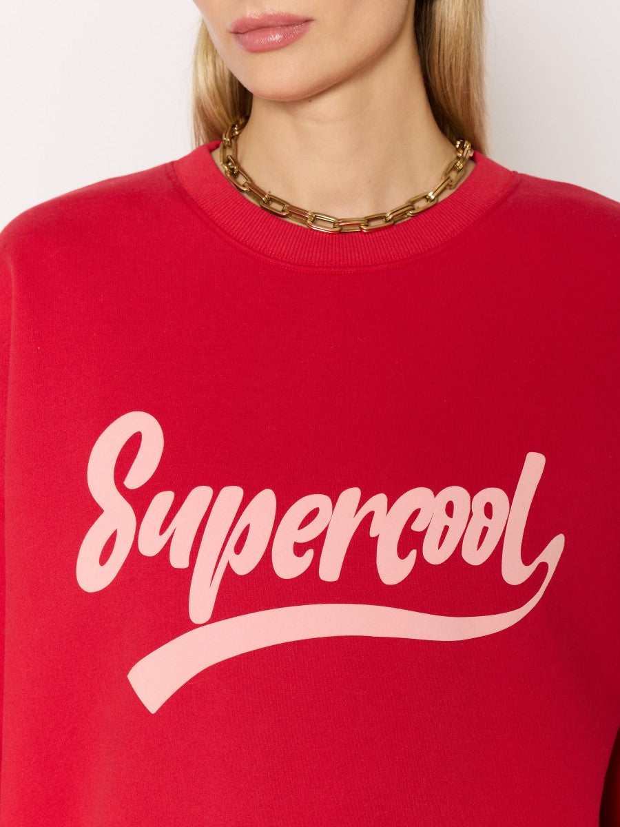 Supercool oversized sweatshirt CHERRY