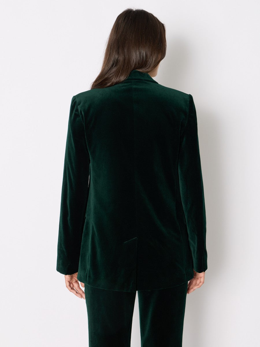 Fitted velvet blazer GREEN