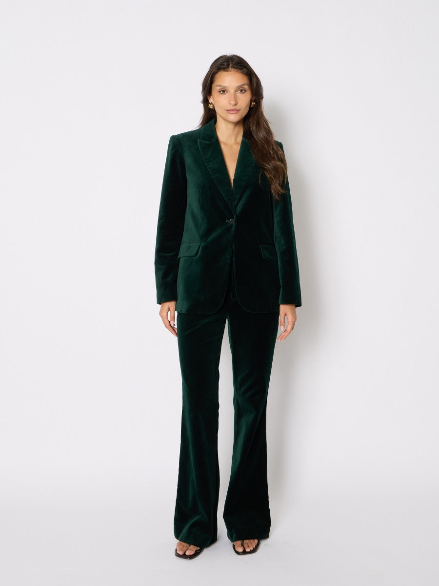 Fitted velvet blazer GREEN