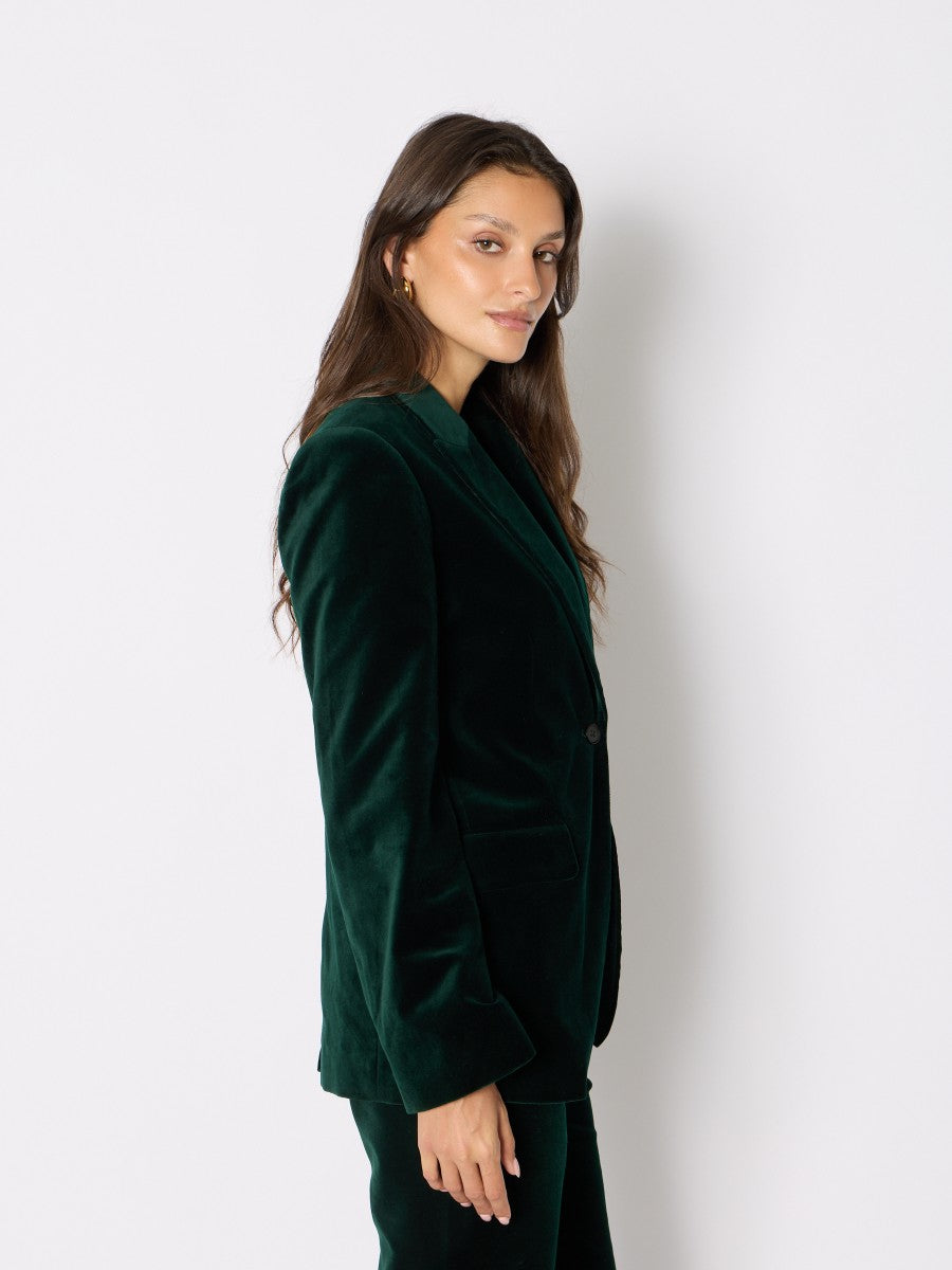 Fitted velvet blazer GREEN