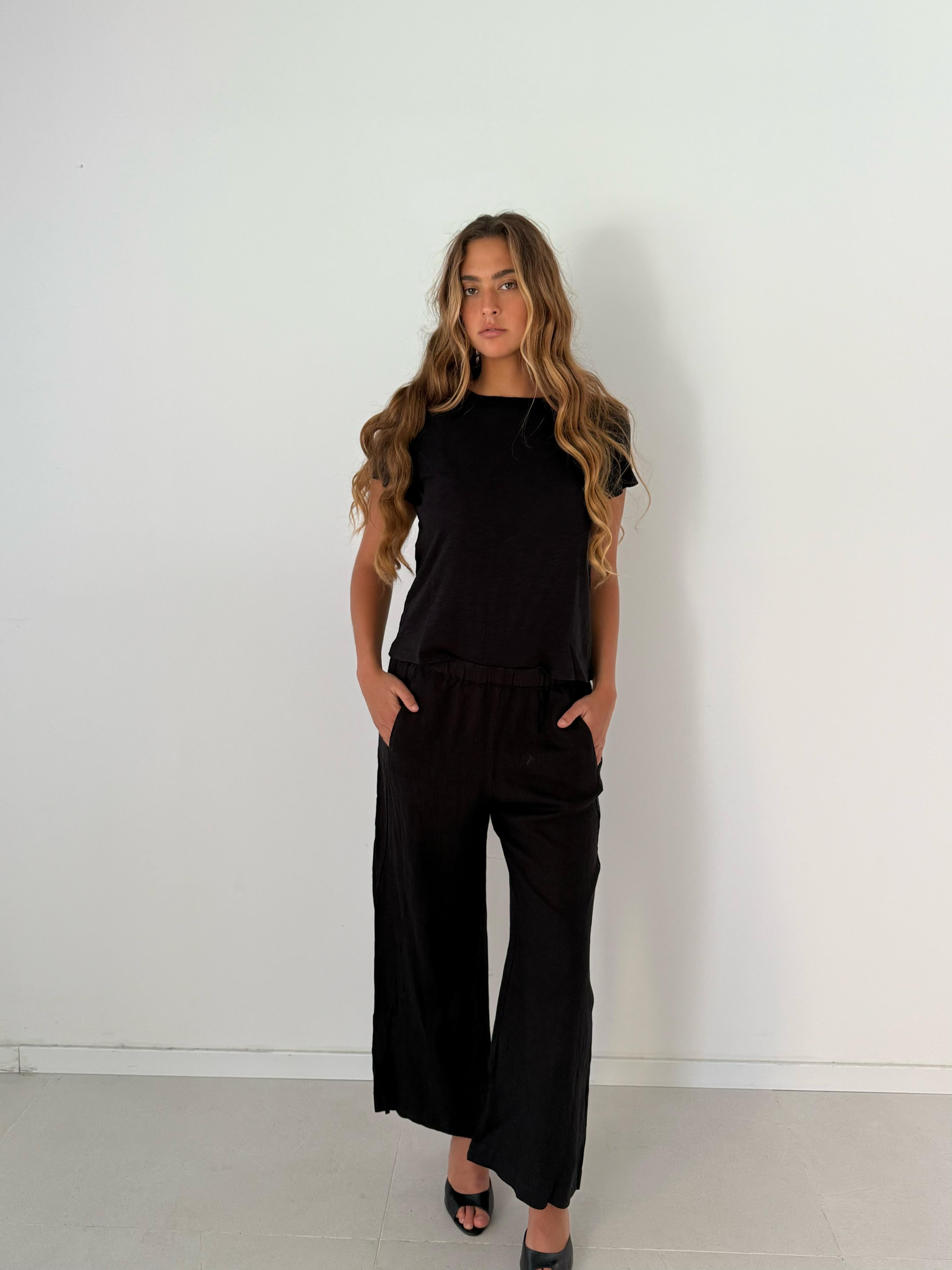 LOLA LINEN PANT BLACK