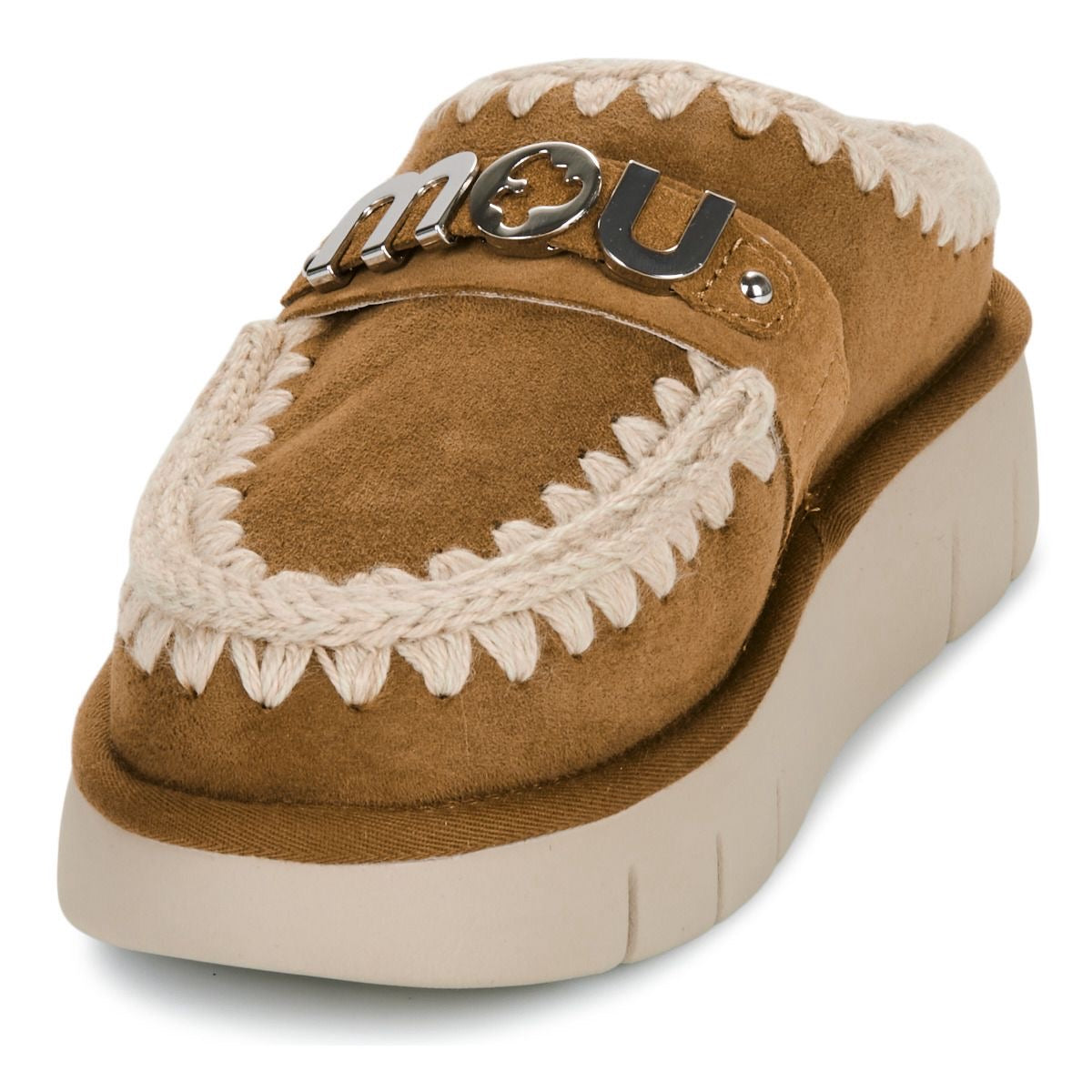 Bounce clog metal logo COGNAC