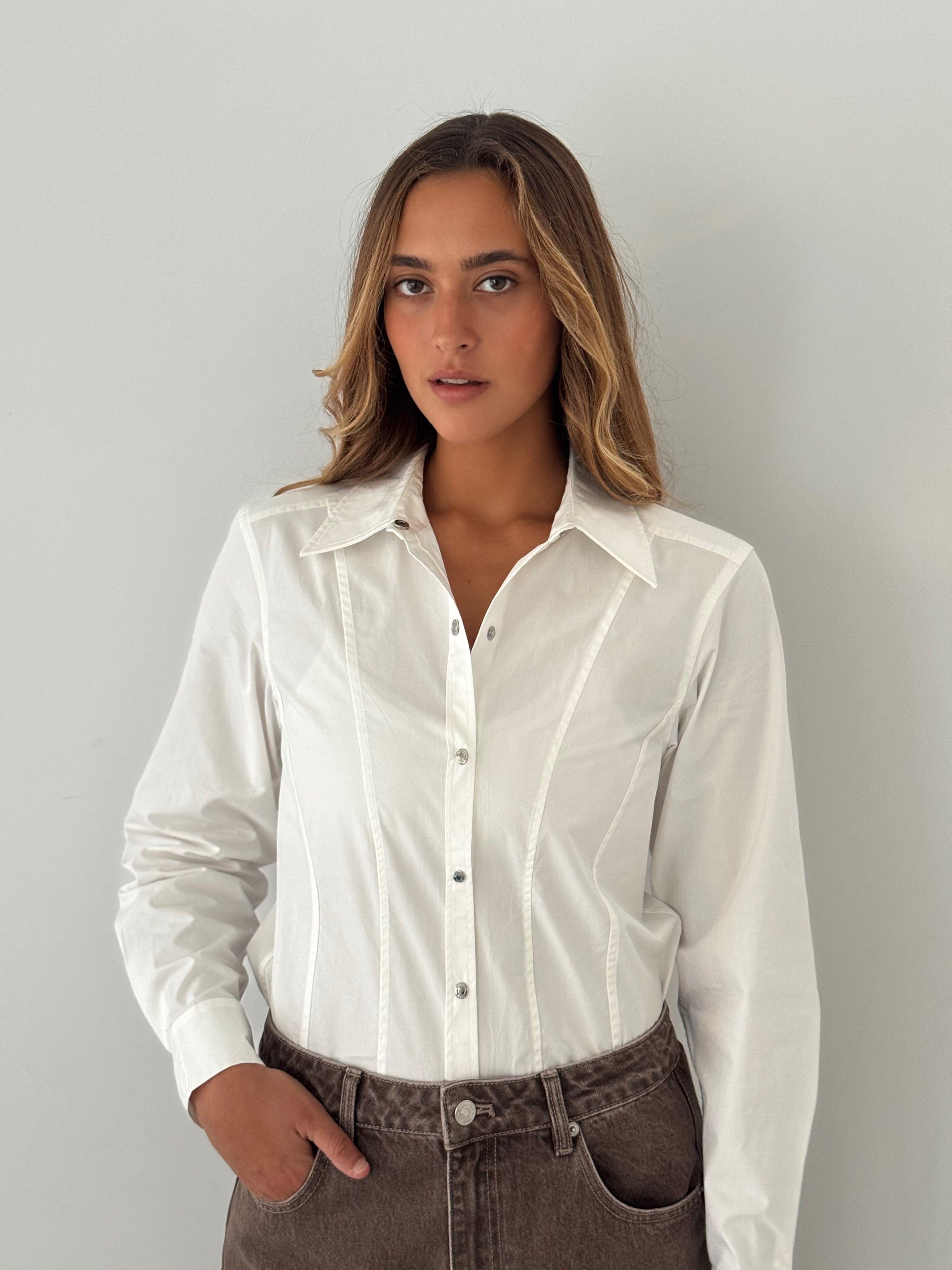 Slim fit button up shirt WHITE