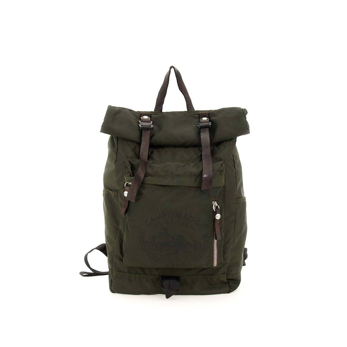 bianco backpack nylon+cow+print MILITARY+BROWN