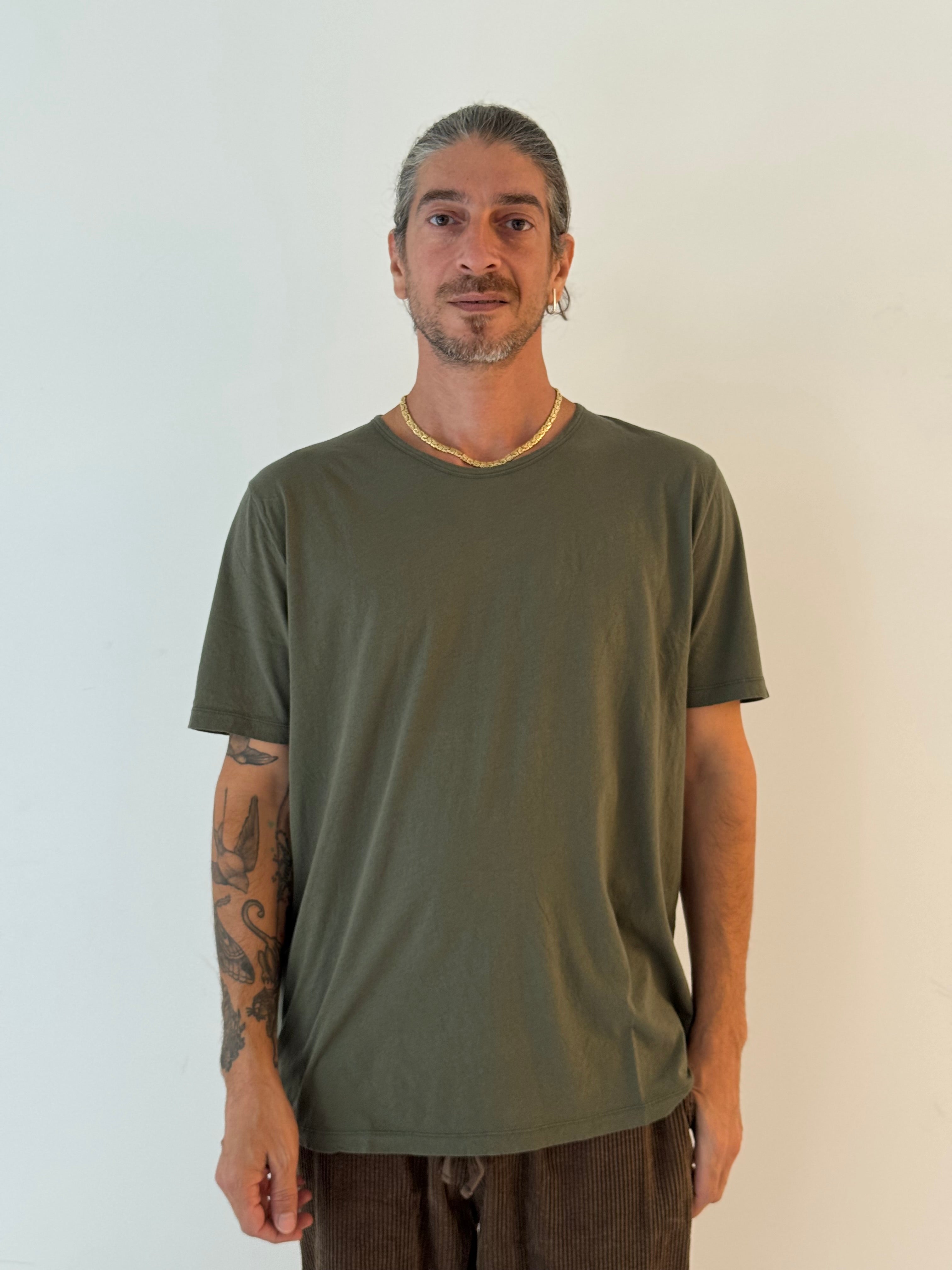 Light crew T-shirt CAMO GREEN