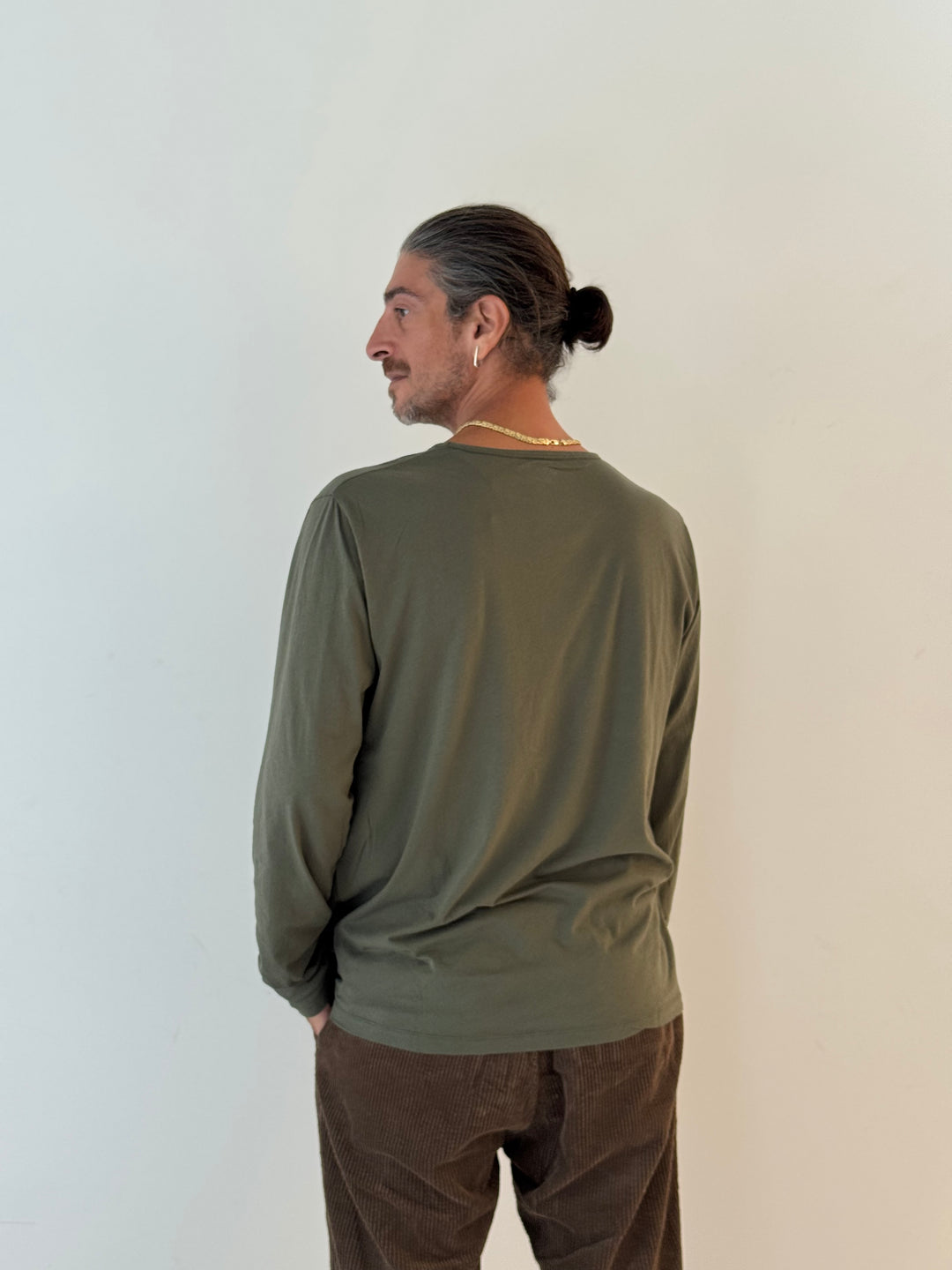 Light crew LS T-shirt CAMO GREEN