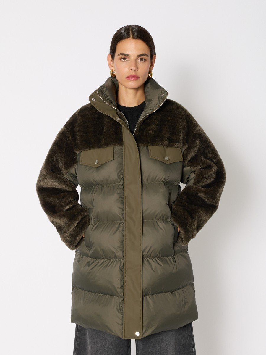 Parka trench w fur KHAKI