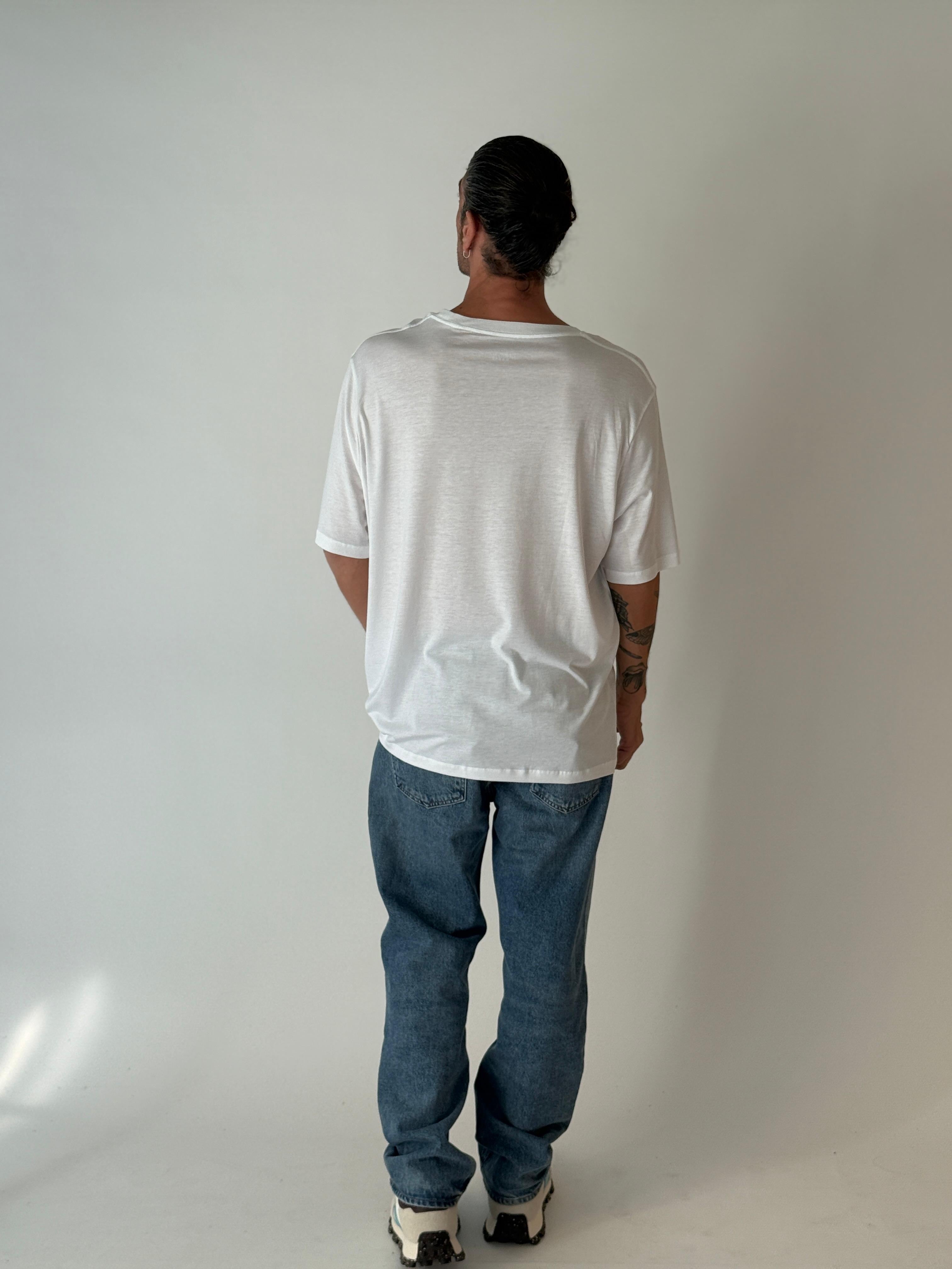 Round neck short slv WHITE