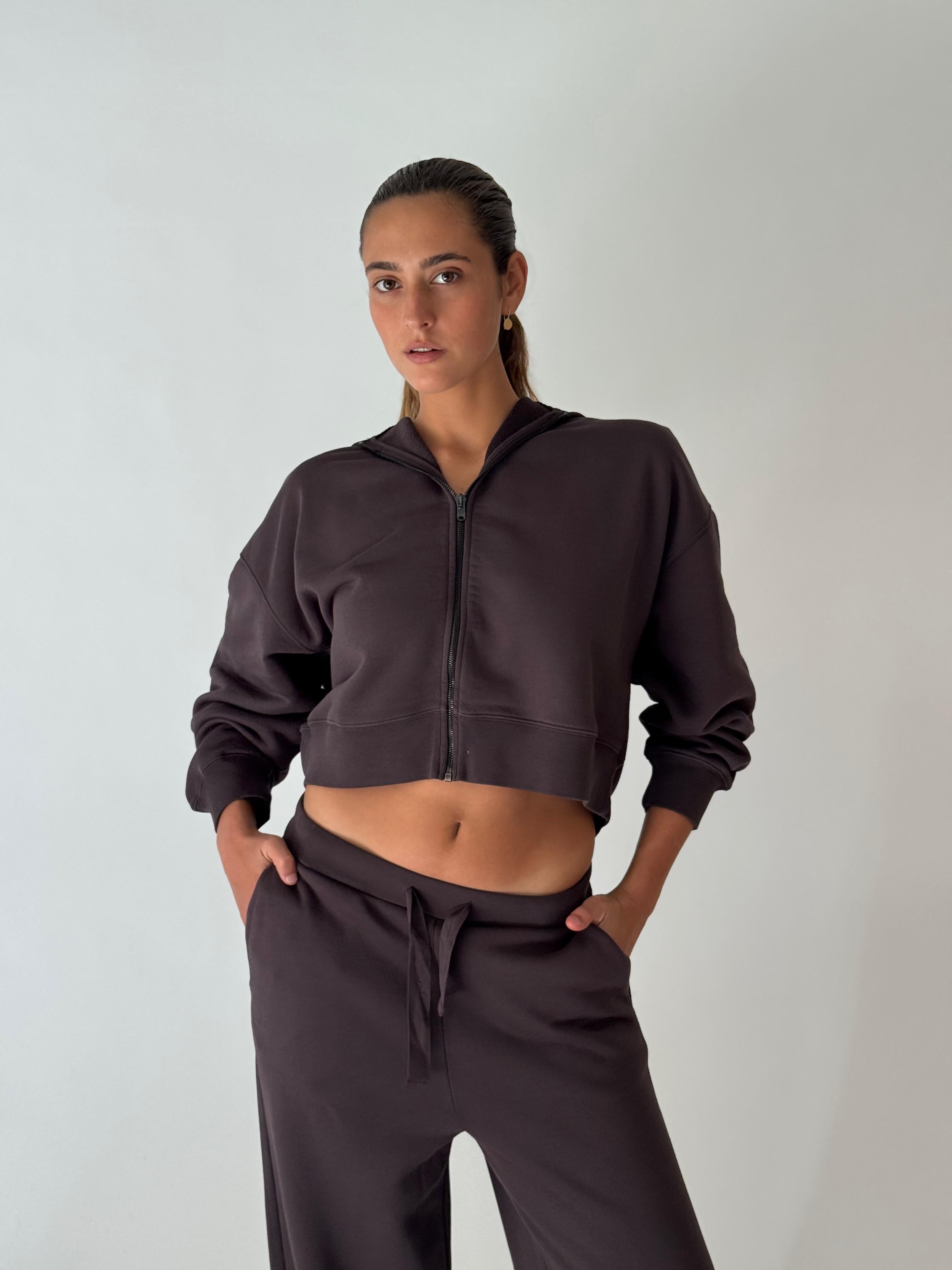 Zipped hoody CHOCOLAT