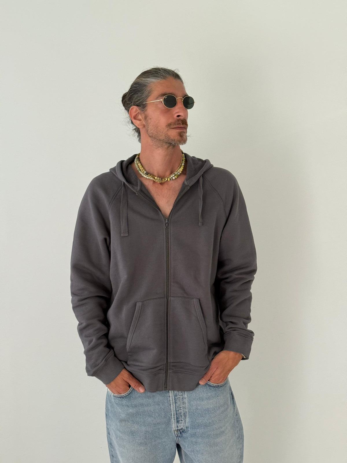 Zip hoody PEBBLE