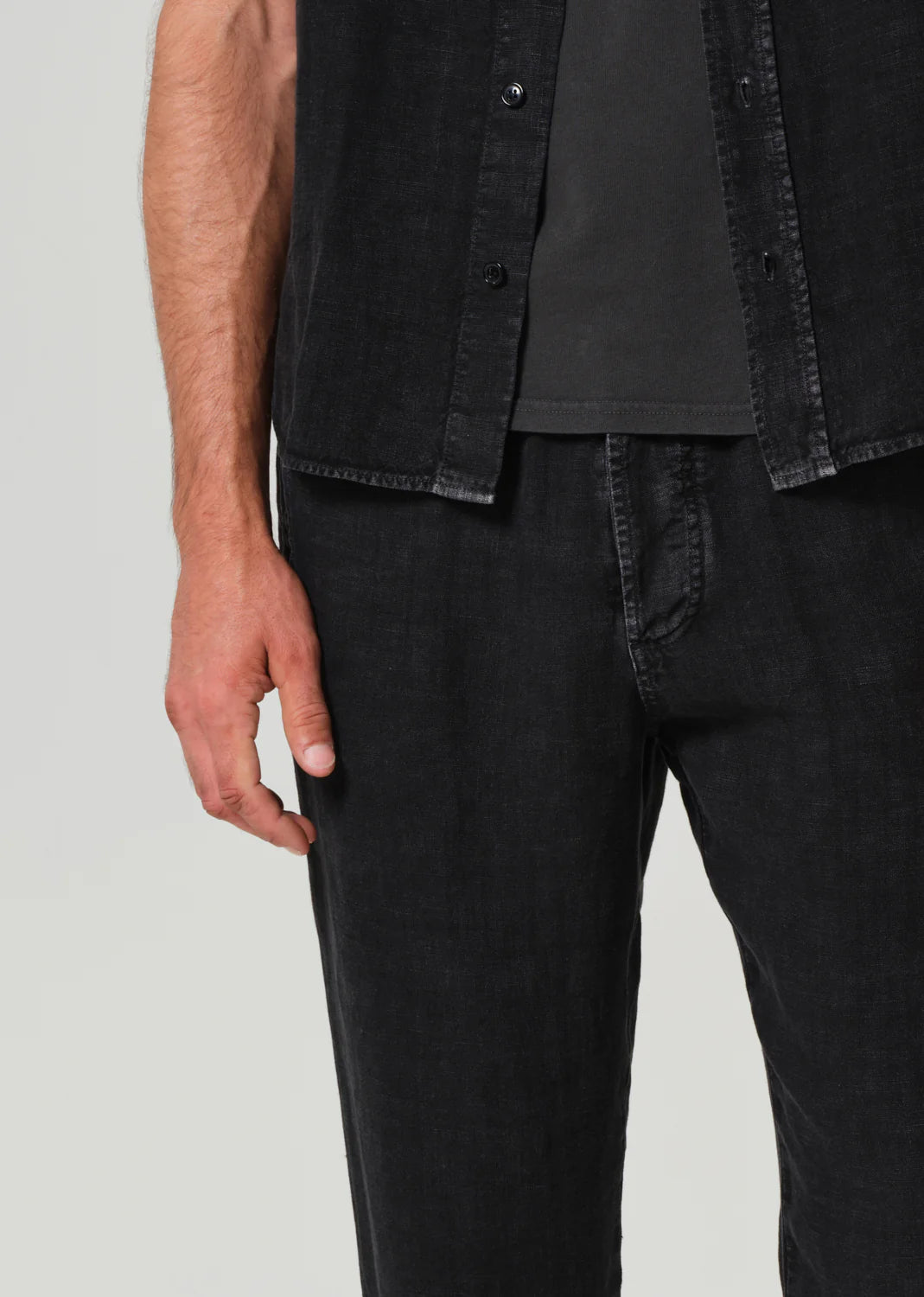 Drawstring deck pant WASHED BLACK
