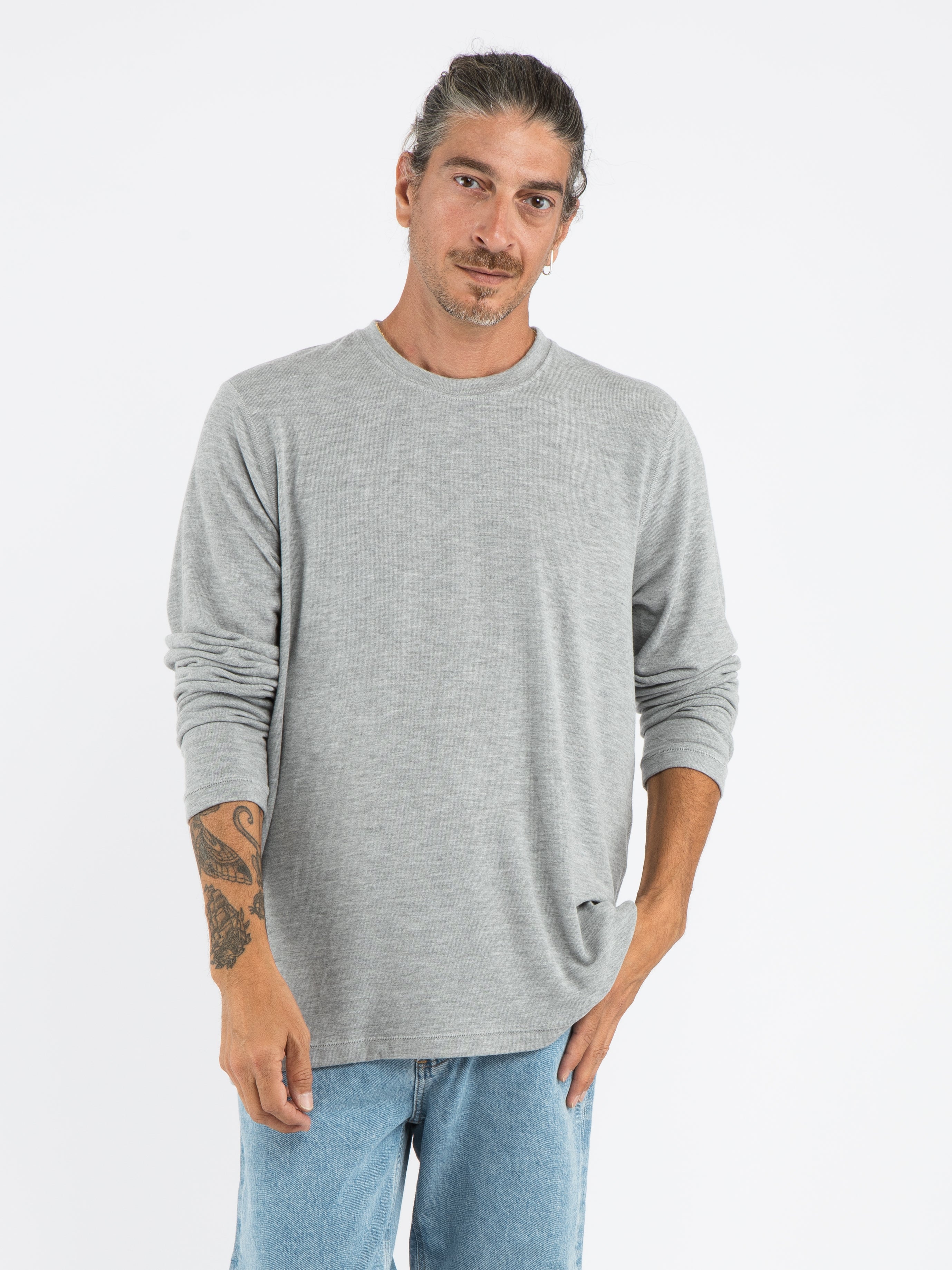 becker long sleeve crew neck top HEATHER GREY