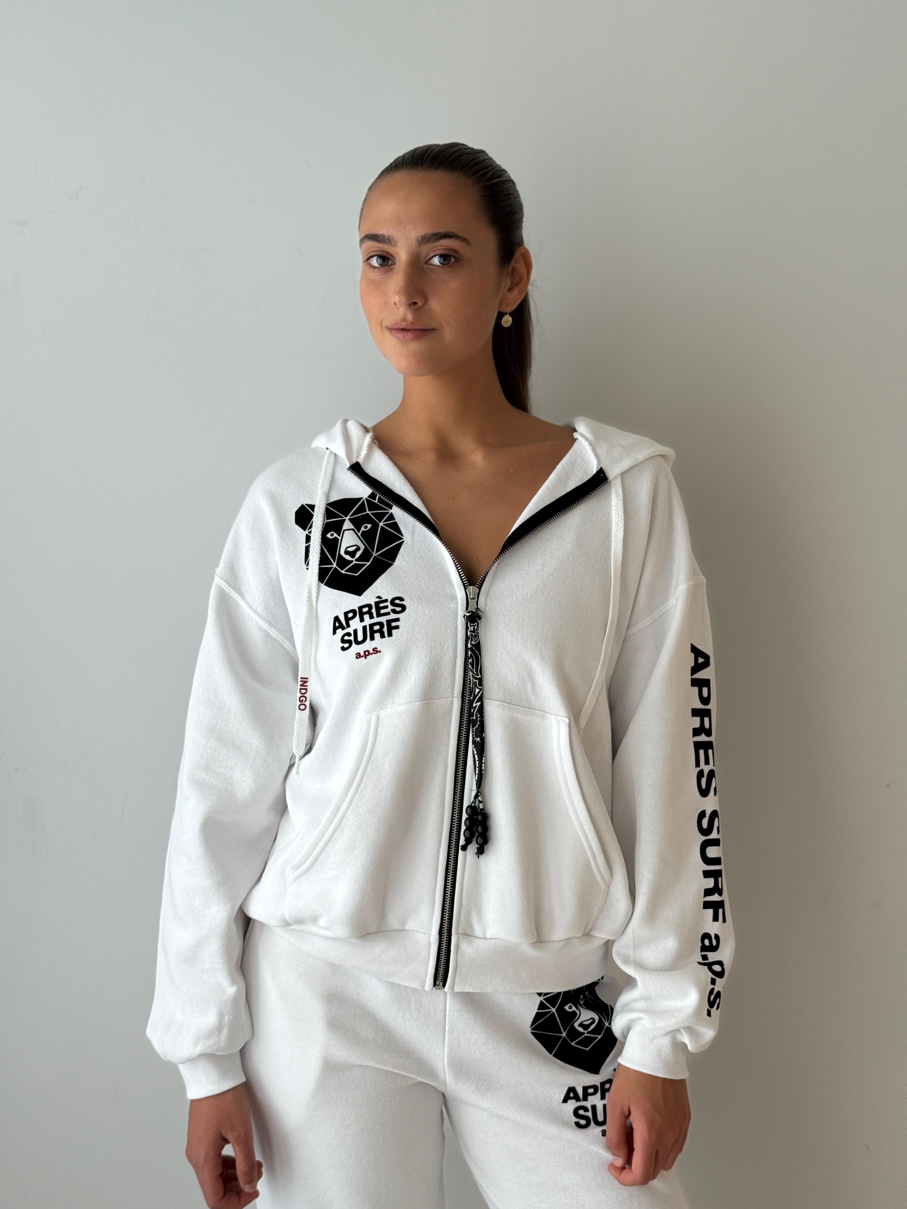 Felpa crop zip new WHITE